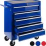 Workshop Trolley 5 Compartments Central Lockable Anti-slip Coating Wheels With Parking Brake Solid Metal Image 8