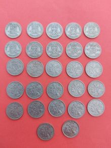 27 English Sixpence's Date Run, including key date 1952