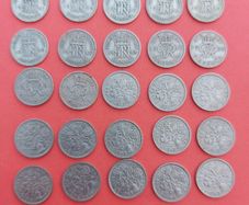 27 English Sixpence's Date Run, including key date 1952