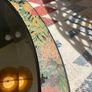 Vintage Oval Bevelled Mirror, Floral Wood Frame Image 4