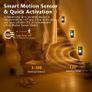 LED Motion Sensor Lights Indoor, Rechargeable Cupboard Lights with 3 Modes, Stick-On Dimmable Wireless USB Wardrobe Light for Drawer, Shelf, Stairs, Hallway, Under Cabinets, Warm White(4 Pack) [Energy Class A+] Image 3