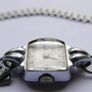 Vintage 1940 / 1950s art deco Silver Chrome Square Bezel Case Ladies watch / art deco cocktail watch, works well Image 6