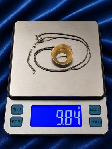 925 Vintage Sterling Silver Signed UK Modernist Spiral Pendant On Italian Chain