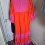 Pink and Orange Striped Maxi Dress Image 3