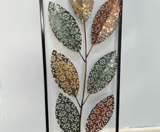 Metal leaf wall hanging
