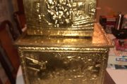vintage log box and magazine rack
