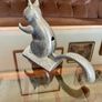 Vintage Aluminum Metal Squirrel on Log Nutcracker Image 4