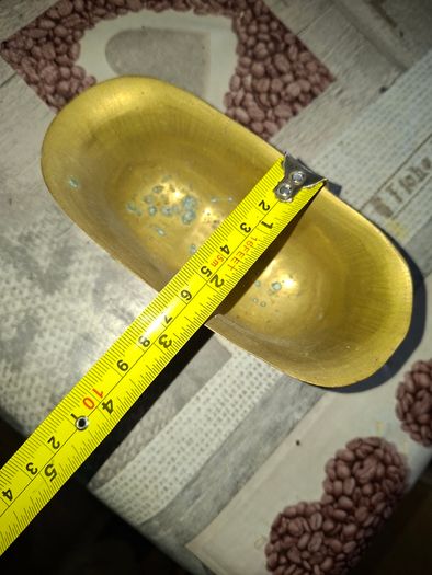 Beautiful Miniature Solid Brass Bathtub with four Shell-Shaped Feet. It is the perfect size to keep rings and jewelry in,