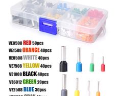 300pcs Boxed Tubular Crimp Terminals Ve European Type Cold Crimp Terminals Electrician Electrical Insulation Kits