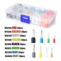 300pcs Boxed Tubular Crimp Terminals Ve European Type Cold Crimp Terminals Electrician Electrical Insulation Kits