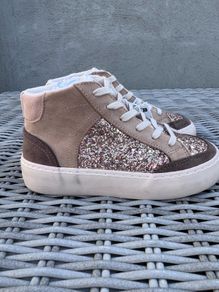 Zara High Top Sneaker with Glittery Detail (size 13.5)