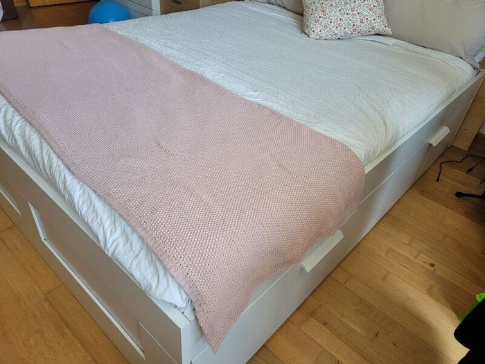 King size extra length bed frame with full drawers