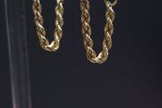 Vintage 9ct Gold Rope Drop Earrings Italy Dublin Import Hallmarked 0.88g