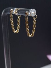 Vintage 9ct Gold Rope Drop Earrings Italy Dublin Import Hallmarked 0.88g