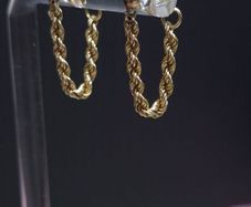 Vintage 9ct Gold Rope Drop Earrings Italy Dublin Import Hallmarked 0.88g