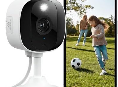 Outdoor Security Camera - 2K CCTV Camera Systems IP65 Waterproof, Home/House WiFi Indoor for Pet Dog Baby, Human Detection, 24/7 Storage Colour Night Vision Smart Siren Work with Alexa C1