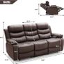 3 Seater PU Leather Recliner Sofa Brown Image 5
