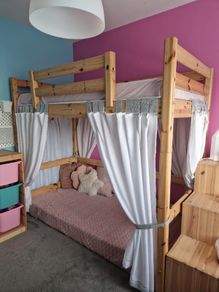 Flexa High Bed 180cm with safety rail, slanted ladder and matterace