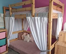 Flexa High Bed 180cm with safety rail, slanted ladder and matterace