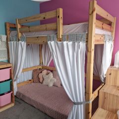 Flexa High Bed 180cm with safety rail, slanted ladder and matterace