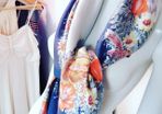 Vintage Large Floral Silk Scarf