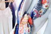 Vintage Large Floral Silk Scarf