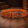 Unisex Genuine Leather Tooled Belt Vintage Floral Western Leather Belt Image 9