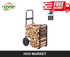 Firewood Log Cart with Pneumatic Wheels