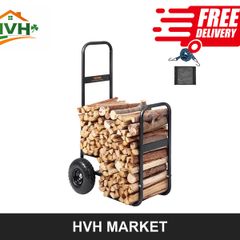 Firewood Log Cart with Pneumatic Wheels