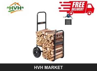 Firewood Log Cart with Pneumatic Wheels
