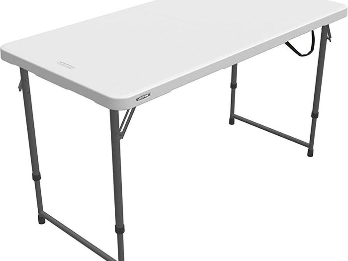 4 x 2 ft (122 x 61 cm) Rectangular Light Commercial Fold-in-Half Folding Table with 3 Adjustable Heights of 24/29/36 inch (FREE POSTAGE)