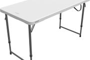 4 x 2 ft (122 x 61 cm) Rectangular Light Commercial Fold-in-Half Folding Table with 3 Adjustable Heights of 24/29/36 inch (FREE POSTAGE)
