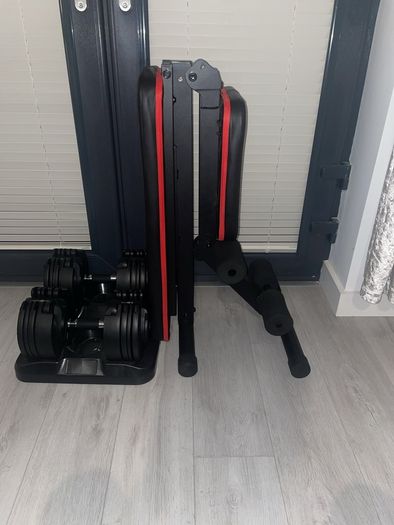 Adjustable Dumbbells and Bench