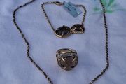 Sterling Silver and White Topaz Necklace/Bracelet/Ring (NOS)