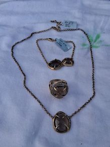 Sterling Silver and White Topaz Necklace/Bracelet/Ring (NOS)