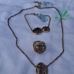 Sterling Silver and White Topaz Necklace/Bracelet/Ring (NOS)