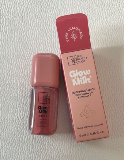 The beauty crop glow milk hydrating lip oil 5ml shade pink lemonade