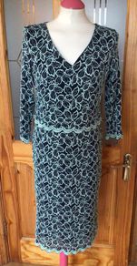 M&S Per Una Ladies Blue 2 Tier pencil dress size 12 includes Post