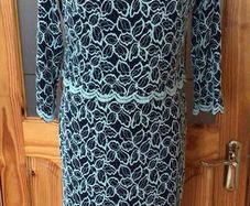 M&S Per Una Ladies Blue 2 Tier pencil dress size 12 includes Post