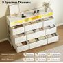 Chest of Drawers for Bedroom with LED and Charging Station, White Image 3