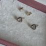 Pandora elevated heart stud earrings very good condition Image 4