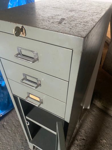 Mid century bisley metal cabinet on legs