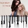 10pcs Professional Salon Plastic Hair Styling Comb Set Hairdressing Barber Brush Image 2