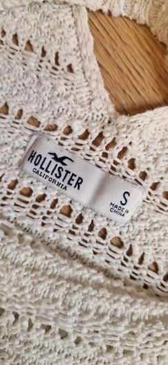 Hollister White Crochet Jumper - S