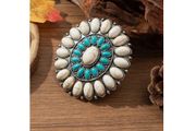 Boho Style Accessory with Turquoise &amp; White Stones - unique gift + matching earrings &amp; necklaces available