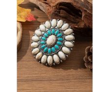 Boho Style Accessory with Turquoise & White Stones - unique gift + matching earrings & necklaces available