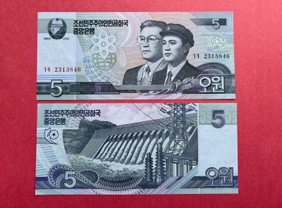 North Korea. 5 Won 2009. Pick 58a  ( Uncirculated )
