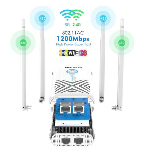 Wavlink AC1200 Dual Band (2.4GHz/5GHz) Gigabit 3-IN-1 WIFI Router/Range Extender & Signal Booster (UK Plug) (Brand New/Warranty)