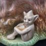 SylvaC Woodland Pixie & Bunny Rabbit Planter 1513, Matt Glaze Treestump Fauna Vase Image 5