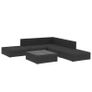 6 Piece Garden Lounge Set with Cushions Poly Rattan Black Image 3